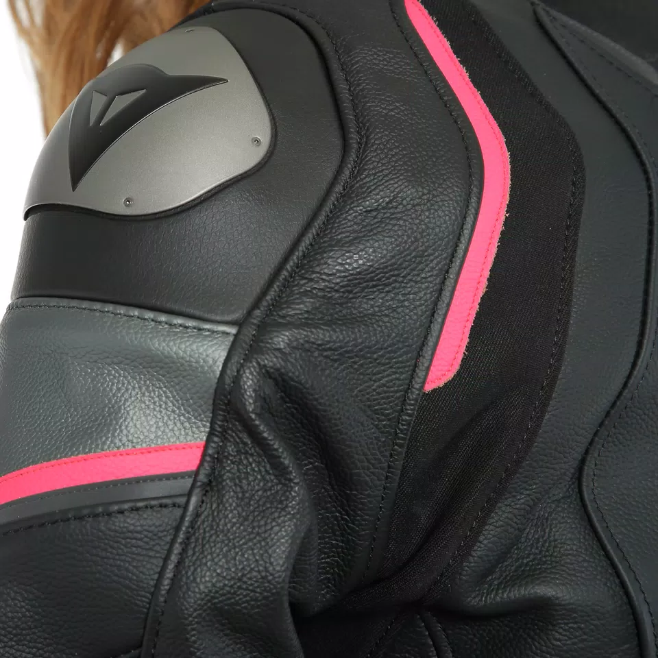 RACING 3 D-AIR LADY LEATHER JACKET - BLACK/ANTHRACITE/FUCHSIA - 3