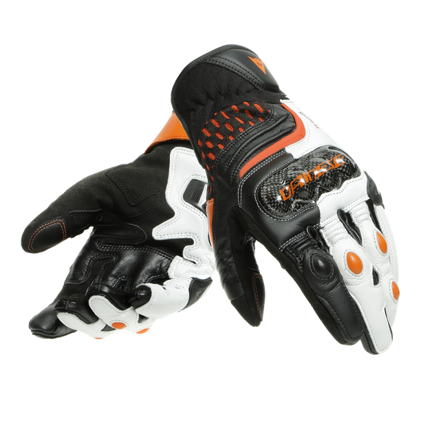 CARBON 3 SHORT GLOVES BLACK/WHITE/FLAME-ORANGE- Gloves