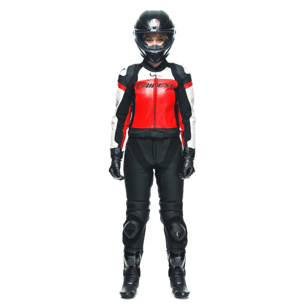 mirage-lady-leather-2pcs-suit-black-lava-red-white image number 22