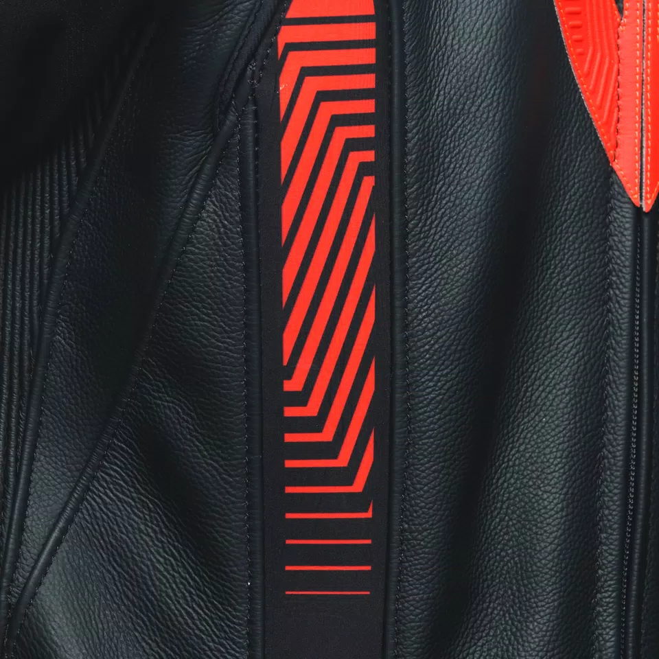 LAGUNA SECA 5 - MEN'S 2-PIECE MOTORCYCLE LEATHER SUIT - BLACK/ANTHRACITE/RED-FLUO - 10