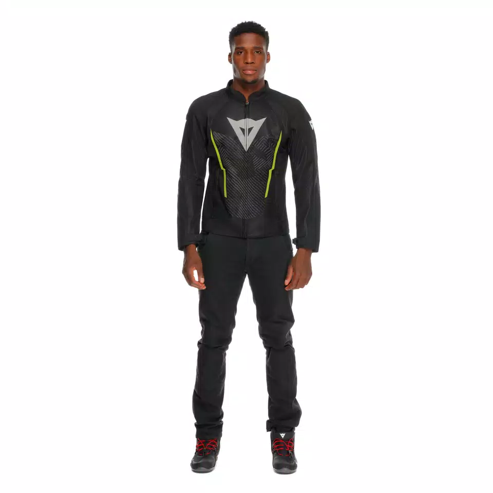 HEROSPHERE AIR TEX - MOTORFIETSJACK HEREN IN STOF - BLACK/WHITE/YELLOW-FLUO - 3