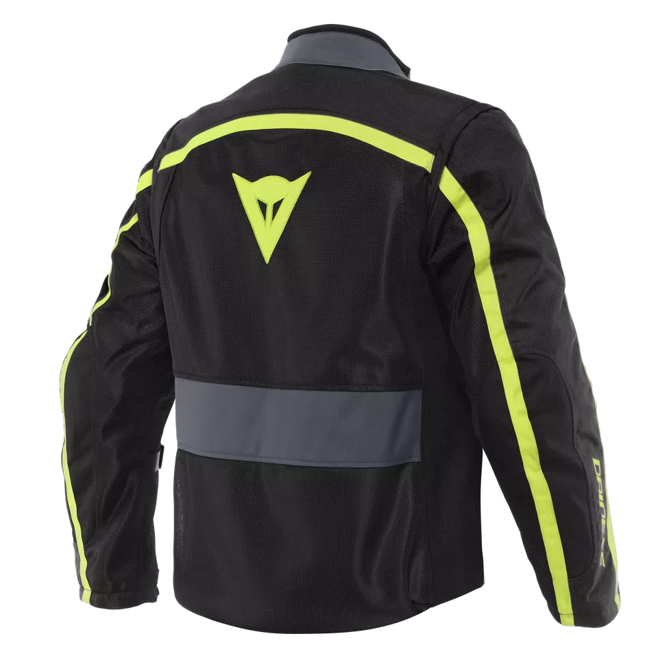 OUTLAW TEX - MEN'S SUMMER MOTORCYCLE JACKET IN FABRIC - BLACK/BLACK/EBONY/FLUO-YELLOW - 2