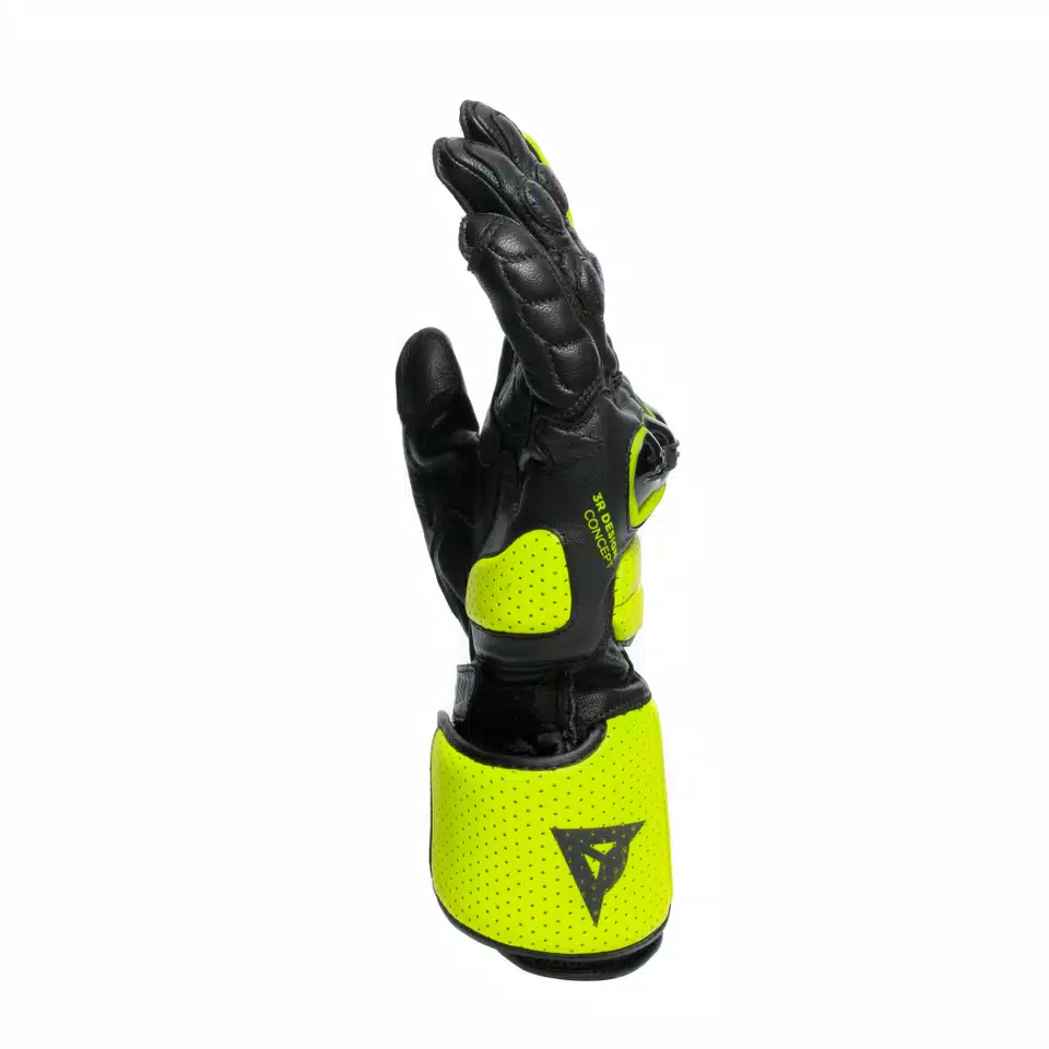 IMPETO - MEN'S MOTORCYCLE LEATHER GLOVES - BLACK/FLUO-YELLOW - 4