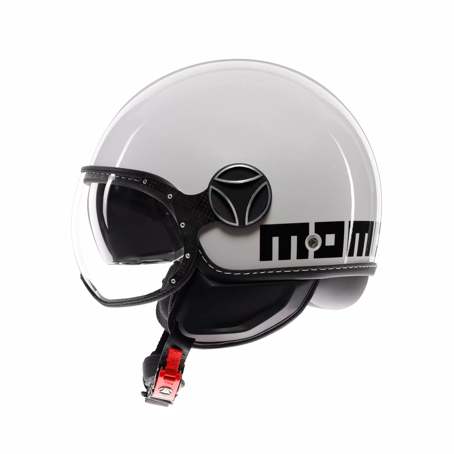 MOMODESIGN FGTR EVO WEISS QUARZ / SCHWARZ - JET-HELM MIT DOPPELVISIER E2206
