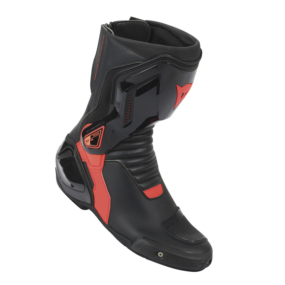 black and red motorcycle boots