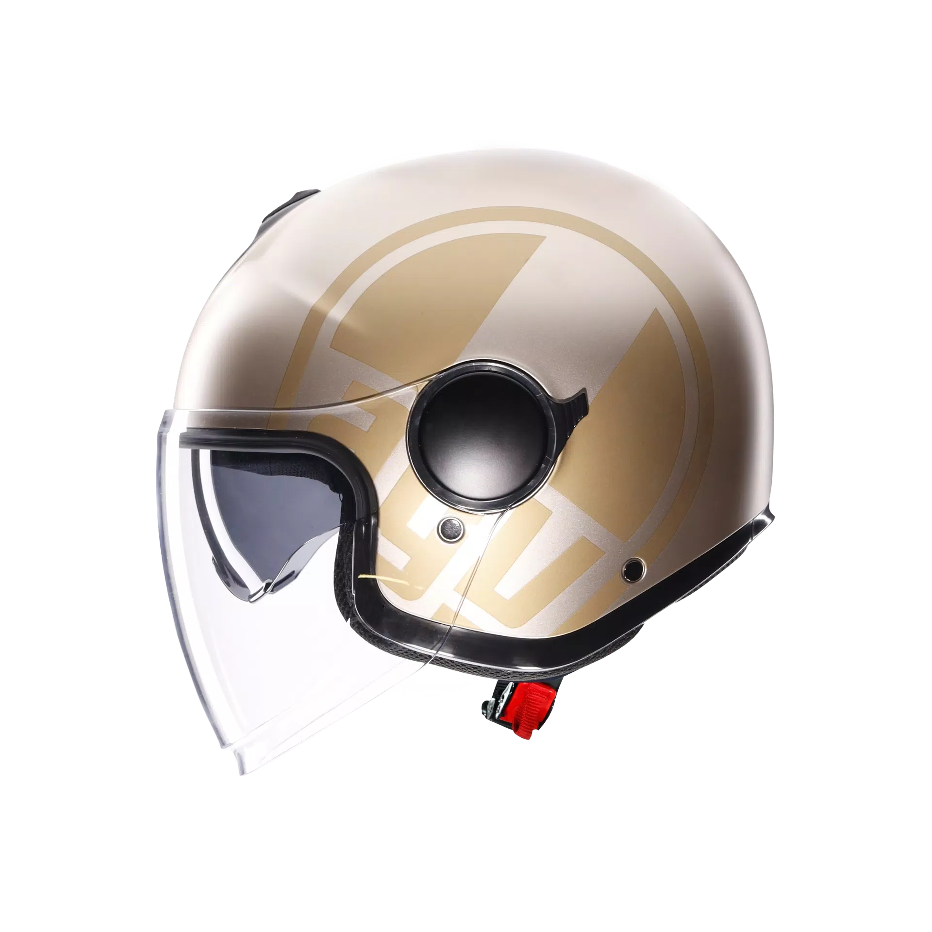 ETERES SIROLO MATT WHITE/GOLD - CASQUE MOTO JET E2206