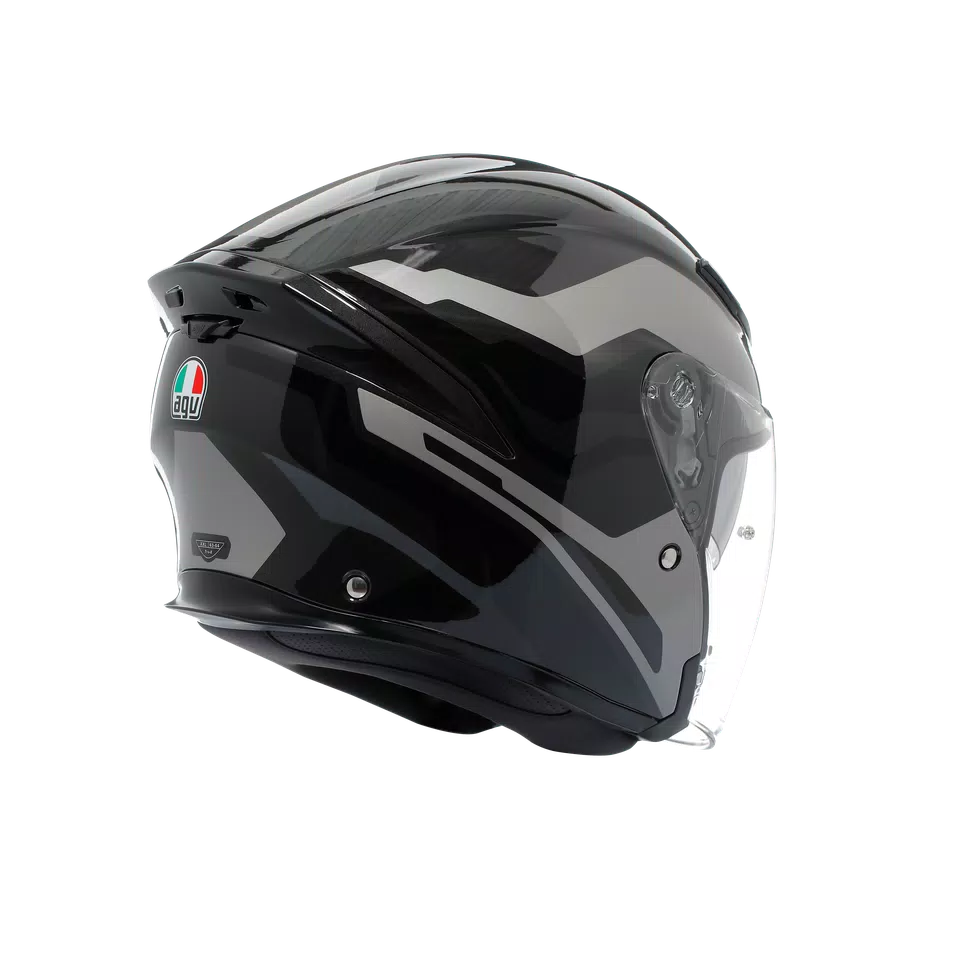 K5 JET EVO TUNE GREY/BLACK - MOTORBIKE OPEN FACE HELMET E2206 -  - 6