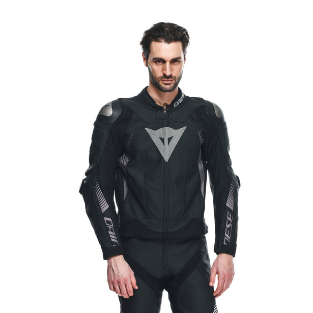 super-speed-4-giacca-moto-in-pelle-uomo-black-matt-charcoal-gray image number 5