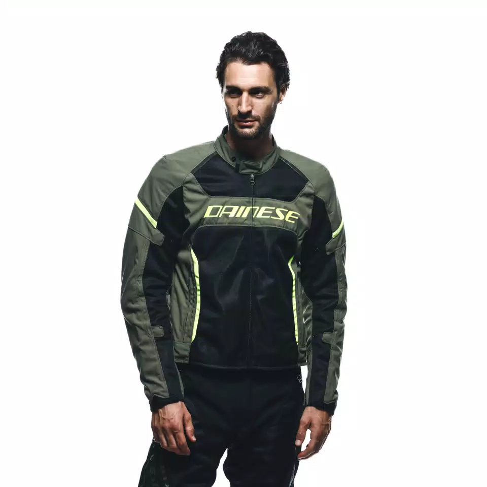 AIR FRAME 3 TEX - MEN'S SUMMER MOTORCYCLE JACKET IN FABRIC - ARMY GREEN/BLACK/FLUO YELLOW - 3
