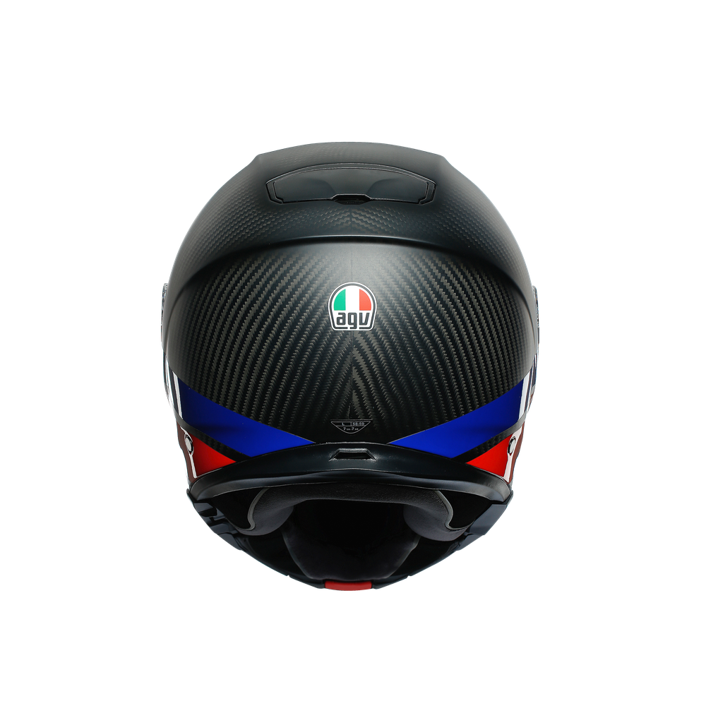 sportmodular-layer-carbon-red-blue-casco-moto-modulare-e2205 image number 6
