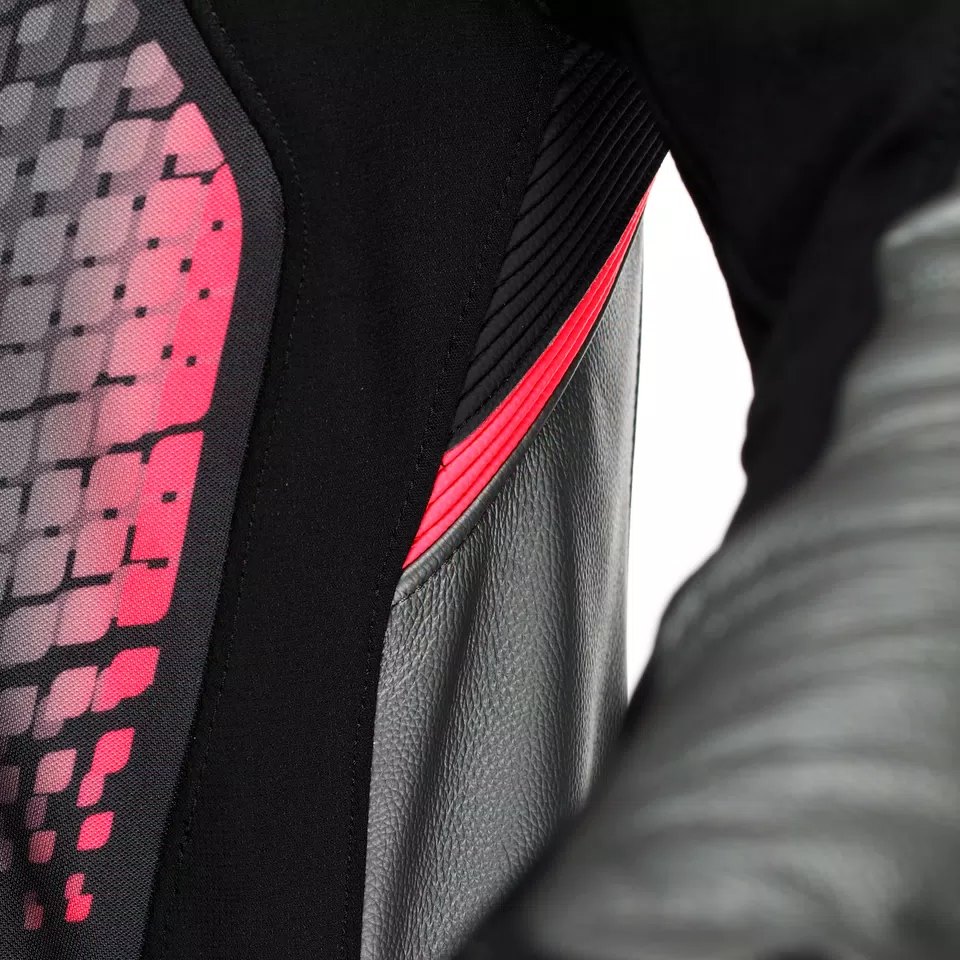 FULMINEA - WOMEN'S TWO-PIECE LEATHER SUIT - BLACK/ANTHRACITE/WHITE - 12