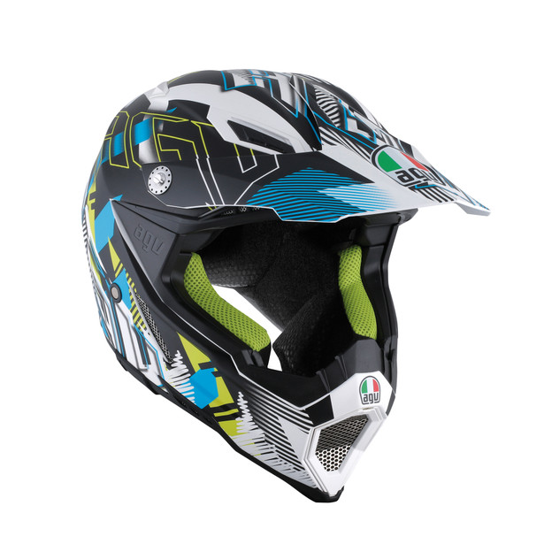 AX-8 EVO MULTI ECE DOT - NOFOOT MATT WHITE/CYAN - AX-8 Evo