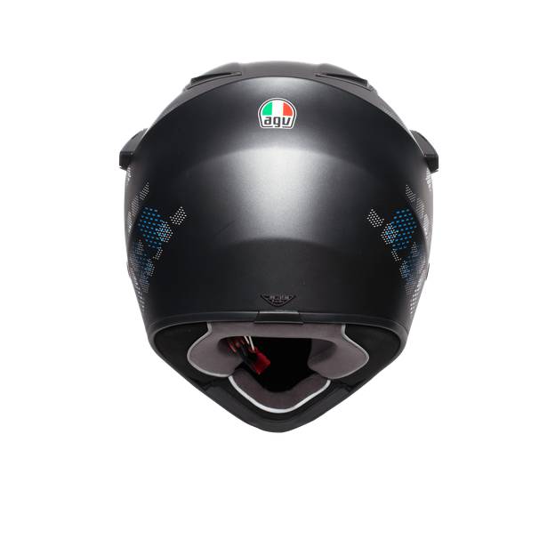 ax9-antartica-matt-black-cyan-casco-moto-integrale-e2205 image number 2