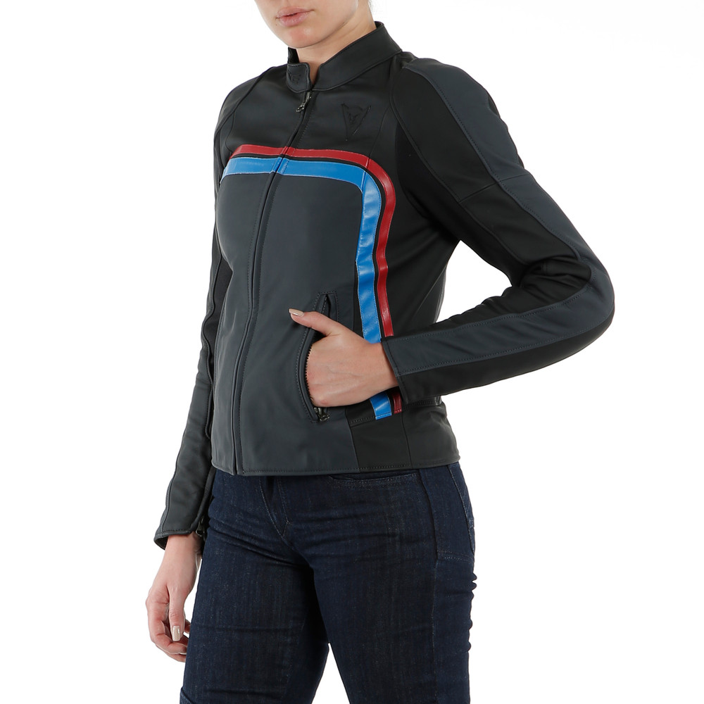 lola-3-lady-leather-jacket-black-ebony-red-blue image number 5
