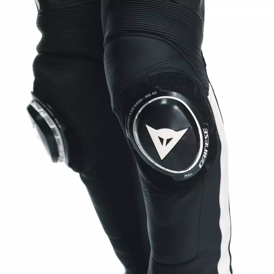 SUPER SPEED - MEN'S MOTORCYCLE LEATHER PANTS - BLACK/WHITE - 5