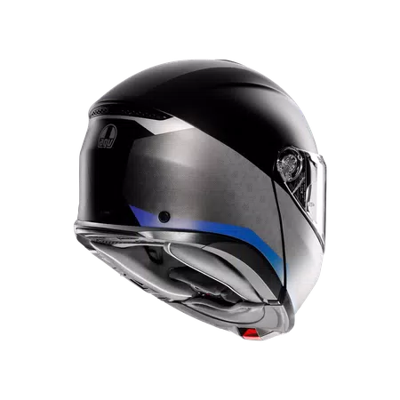 TOURMODULAR STRAY MATT BLACK/GREY/BLUE - MOTORBIKE FLIP UP HELMET E2206 -  - 6