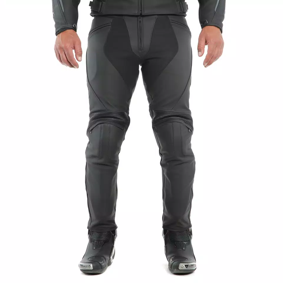 PONY 3 - MEN'S MOTORCYCLE LEATHER SHORT/TALL PANTS - BLACK-MATT - 10