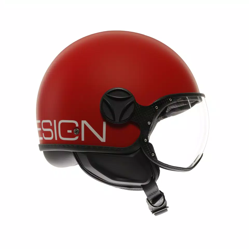 MOMODESIGN FGTR CLASSIC CANDY MATT RED / WHITE - JET HELMET WITH VISOR E2206 -  - 3
