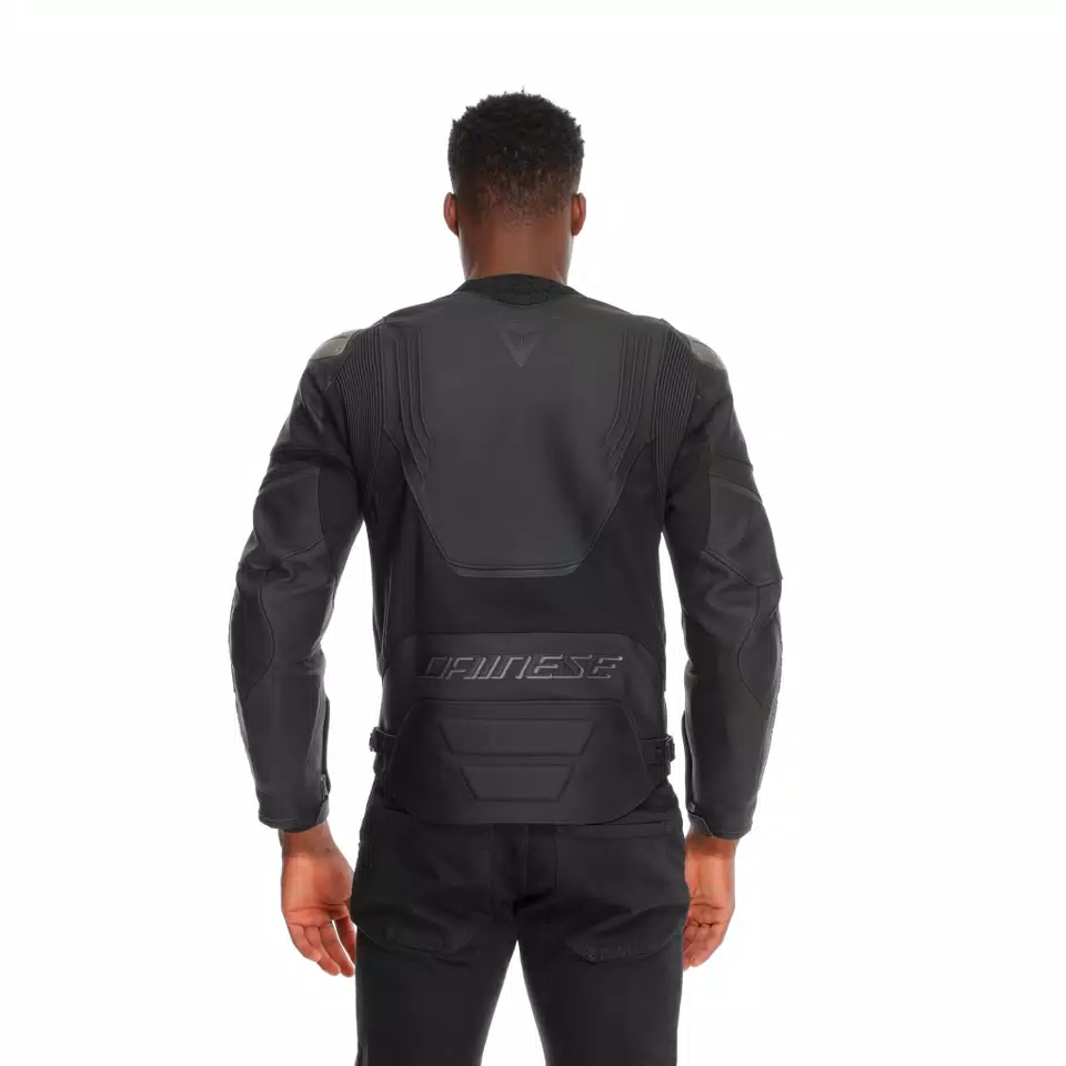 RACING 5 - MEN LEATHER MOTORCYCLE JACKET - BLACK/BLACK/BLACK - 5
