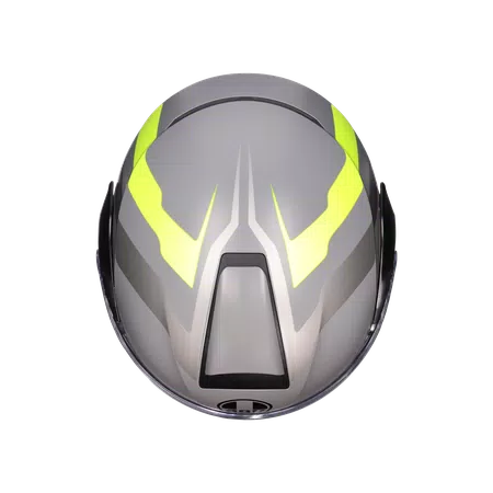 STREETMODULAR RESIA MATT GREY/BLACK/YEL FLUO - MOTORBIKE FLIP UP HELMET E2206 -  - 7