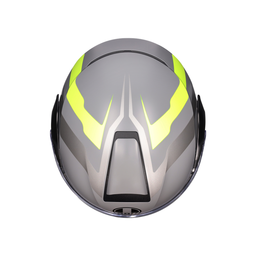 streetmodular-resia-matt-grey-black-yel-fluo-motorbike-flip-up-helmet-e2206 image number 6