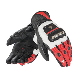 GUANTO 4 STROKE EVO WHITE/RED/BLACK- Leder