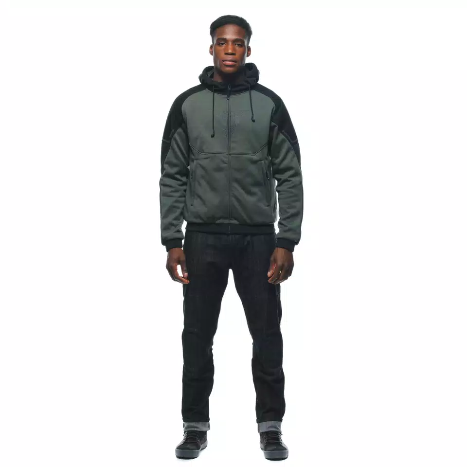 DAEMON-X SAFETY HOODIE - GIACCA MOTO IN TESSUTO UOMO - GREEN/BLACK - 3