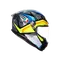 K6 S JOAN BLACK/BLUE/YELLOW - MOTORBIKE FULL FACE HELMET E2206