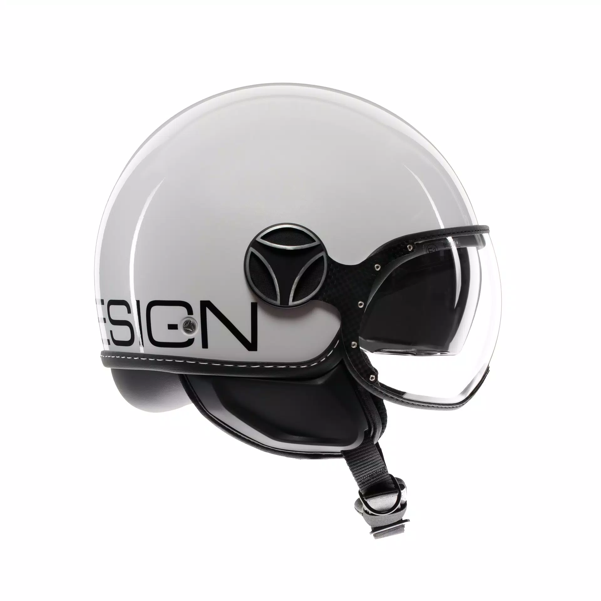 MOMODESIGN FGTR EVO WEISS QUARZ / SCHWARZ - JET-HELM MIT DOPPELVISIER E2206