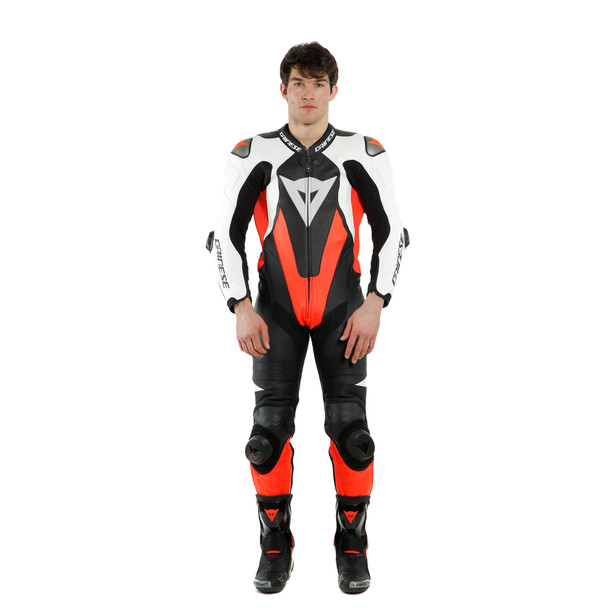 laguna-seca-5-1pc-leather-suit-perf-black-white-fluo-red image number 2