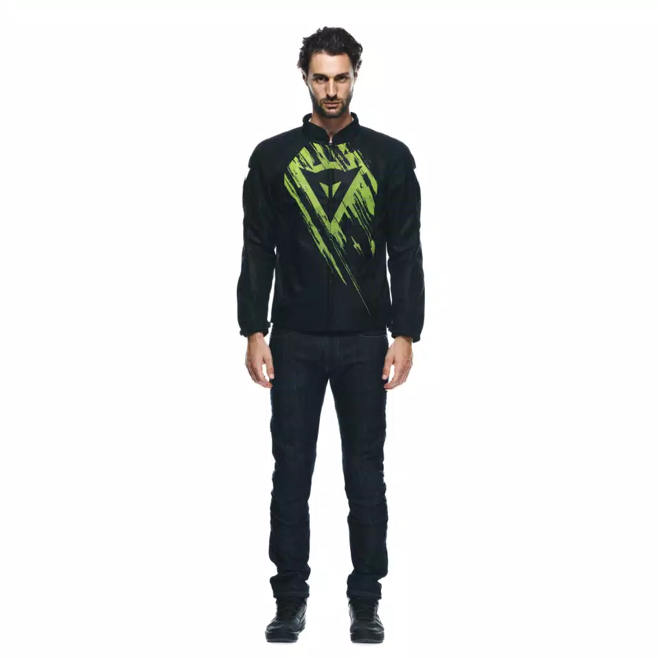 HEROSPHERE AIR - MEN SUMMER MOTORCYCLE JACKET - BLACK/FLUO YELLOW TARMAC - 3