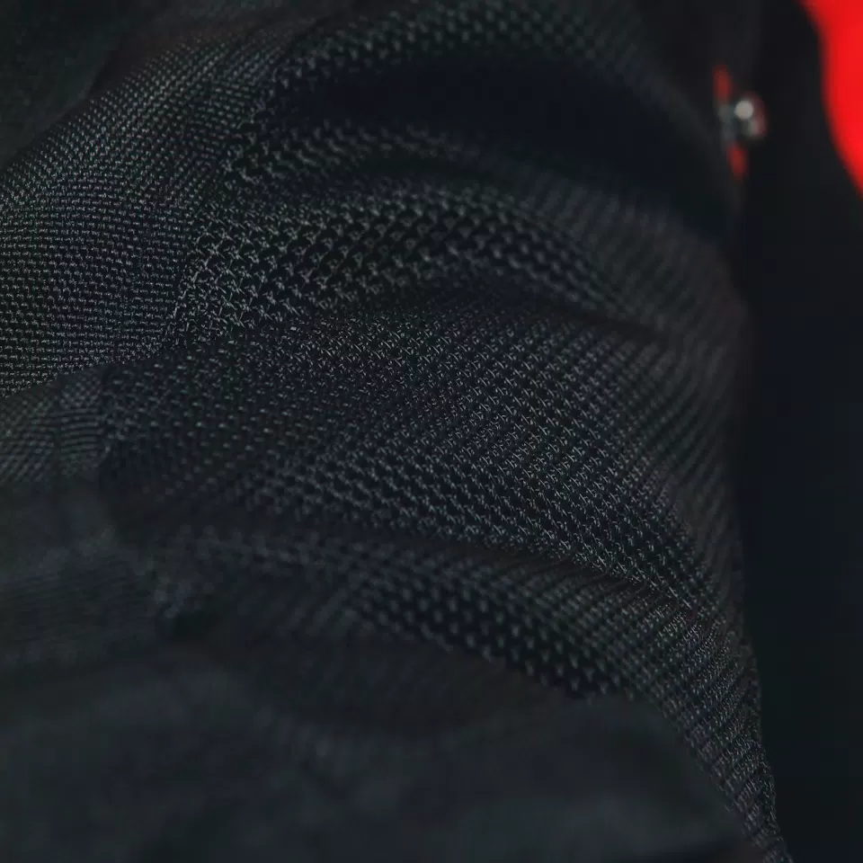 ELETTRICA AIR TEX - MEN'S MOTORCYCLE JACKET IN FABRIC - BLACK/BLACK/LAVA-RED - 5