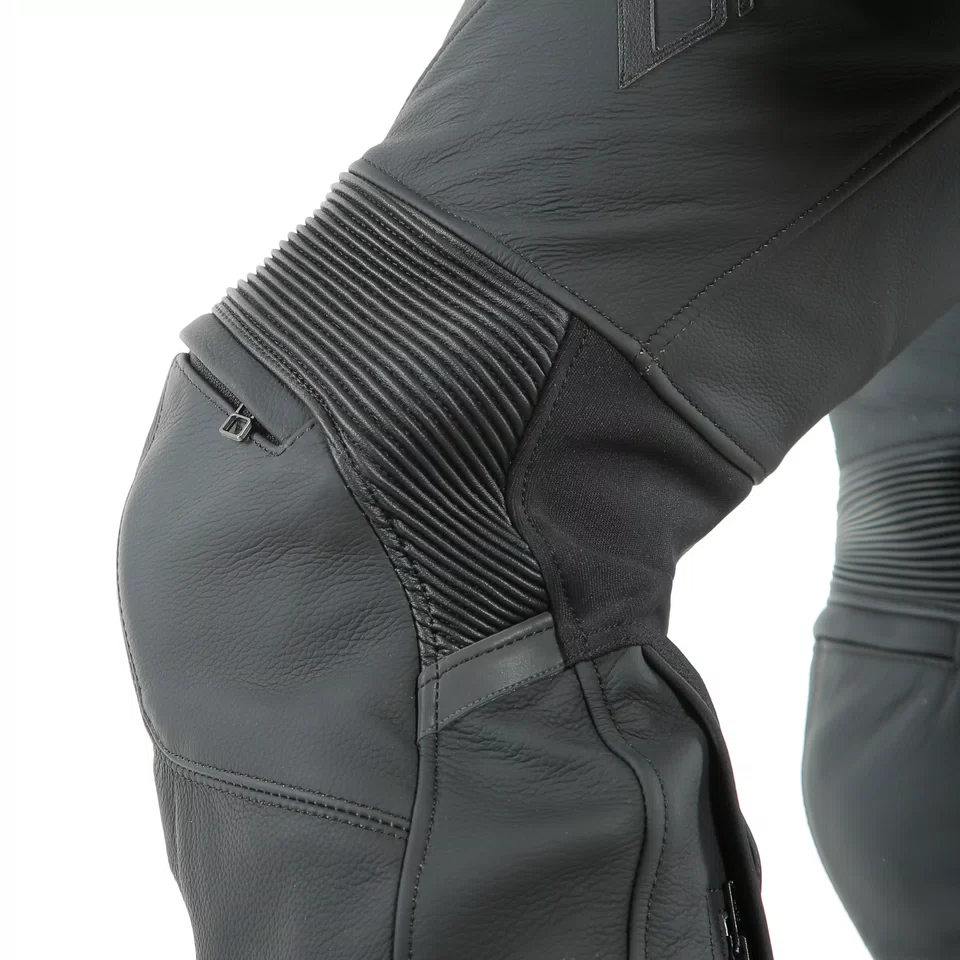 PONY 3 MEN S MOTORCYCLE PERFORATED LEATHER PANTS BLACK MATT Dainese