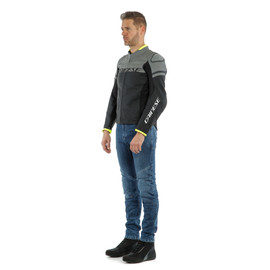 AGILE LEATHER JACKET BLACKBLACK-MATT/CHARCOAL-GRAY/BLACK-MATT- Leather