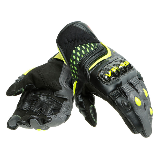 vr46-sector-short-gloves-black-anthracite-fluo-yellow image number 4