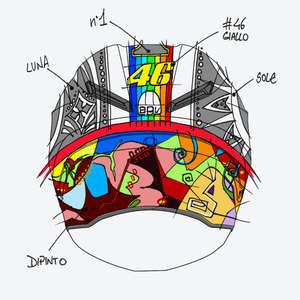 CASCO - VALENTINO ROSSI - MOTOGP 2002 - Caputo Modellismo