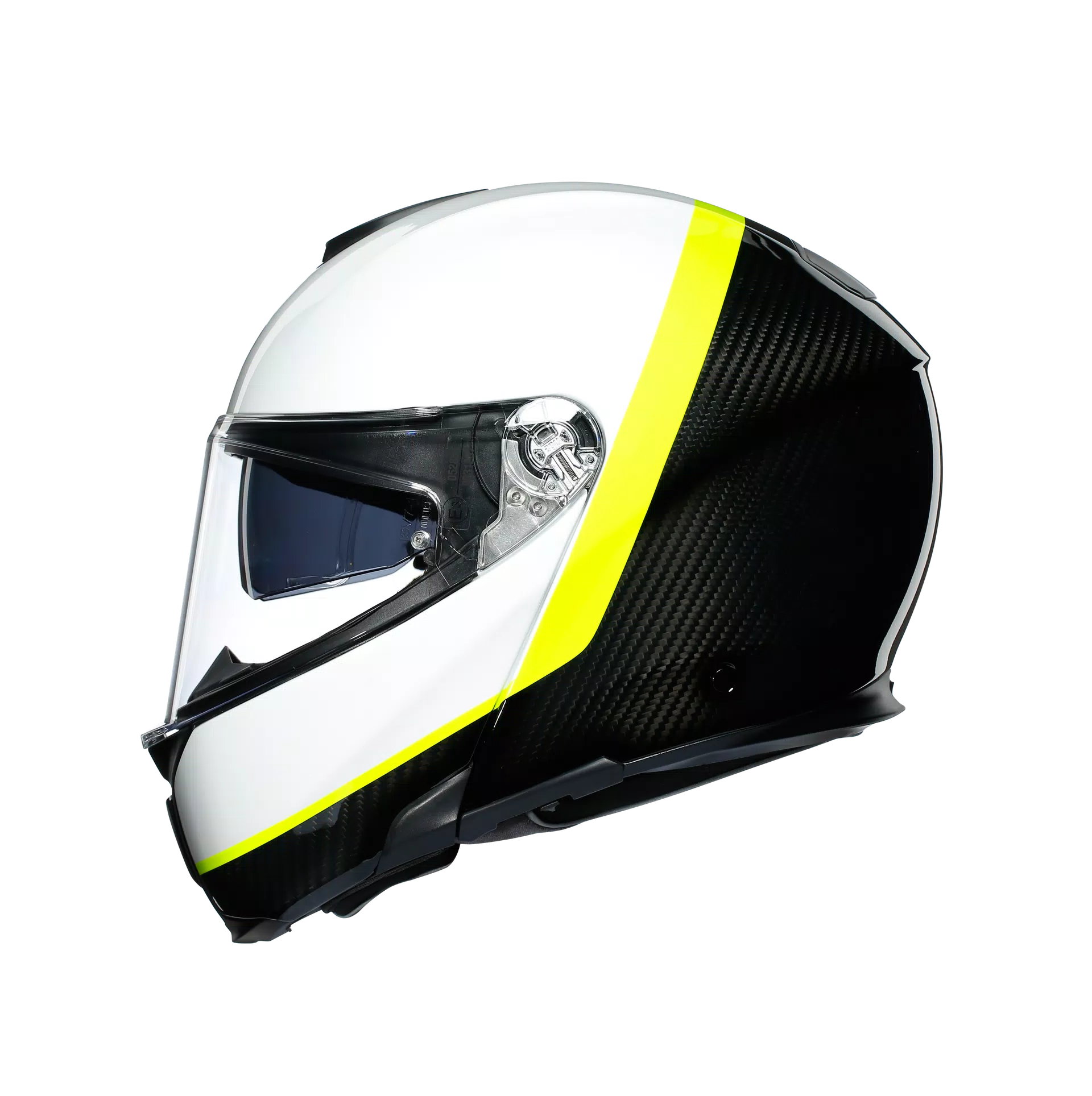 SPORTMODULAR RAY CARBON/WHITE/YELLOW FLUO -CASQUE MOTO MODULAIRE E2205