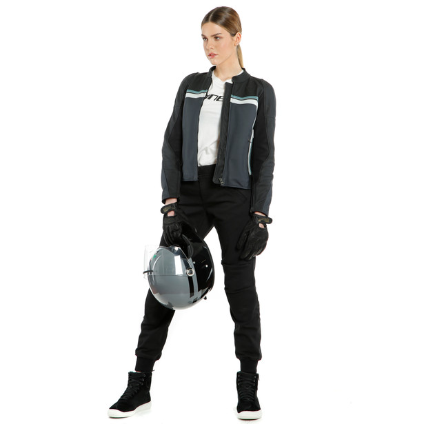 lola-3-lady-leather-jacket-black-ebony-n-atlantic-glacier-gray image number 2