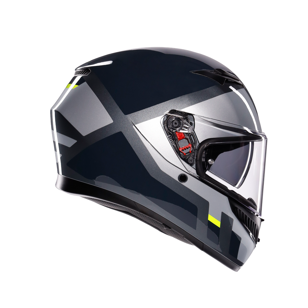 k3-shade-grey-yellow-fluo-motorbike-full-face-helmet-e2206 image number 2