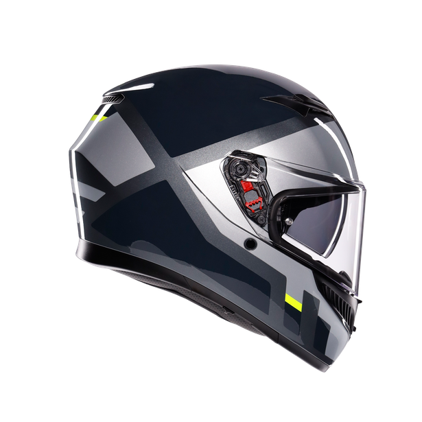 k3-shade-grey-yellow-fluo-motorbike-full-face-helmet-e2206 image number 2