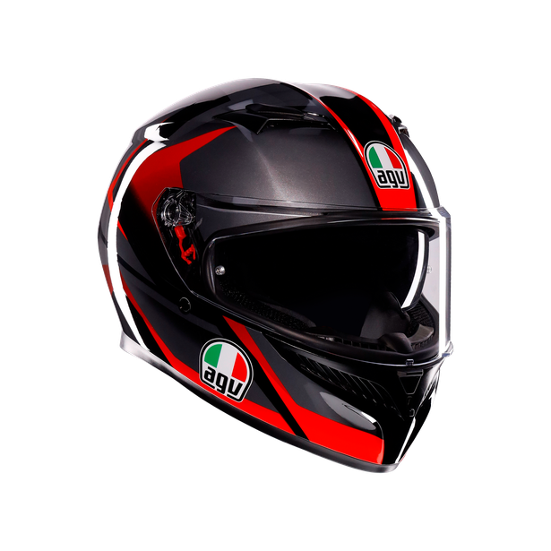 k3-striga-black-grey-red-motorbike-full-face-helmet-e2206 image number 0