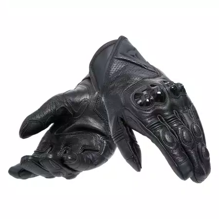 BLACKSHAPE - MEN'S MOTORCYCLE LEATHER GLOVES - BLACK/BLACK - 5