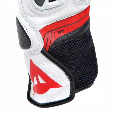 MIG 3 - UNISEX MOTORCYCLE LEATHER GLOVES - BLACK/WHITE/LAVA-RED - 4