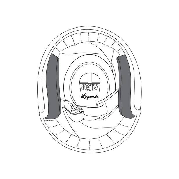 AGV CHEEK PADS X70 (XS) - STANDARD BLACK - Cheek Pads
