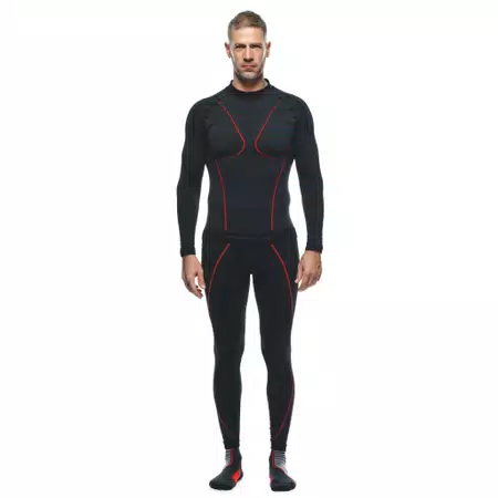 MEN'S MOTORCYCLE LONG-SLEEVE THERMAL TEE - BLACK/RED - 3