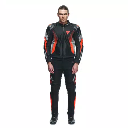 DRAKE 2 AIR ABSØLUTESHELL - MEN'S WATERPROOF MOTORCYCLE SUMMER PANTS - BLACK/RED-FLUO - 3