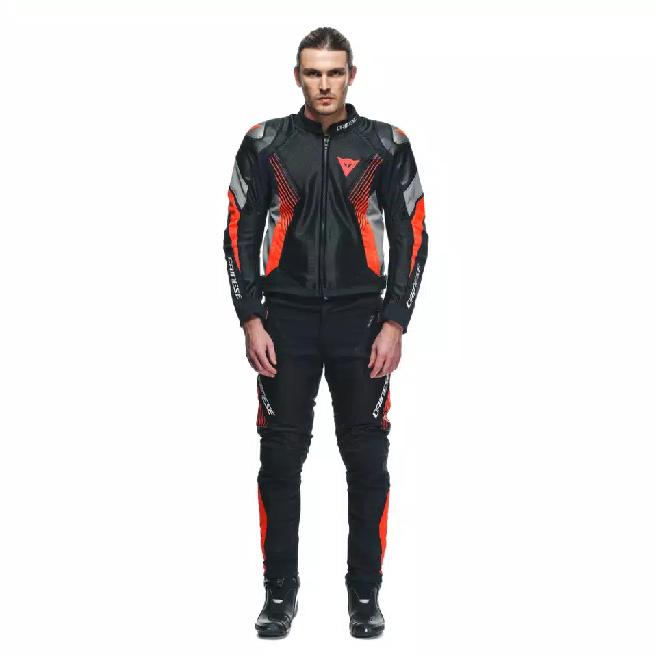 DRAKE 2 AIR ABSØLUTESHELL - MEN'S WATERPROOF MOTORCYCLE SUMMER PANTS - BLACK/RED-FLUO - 3