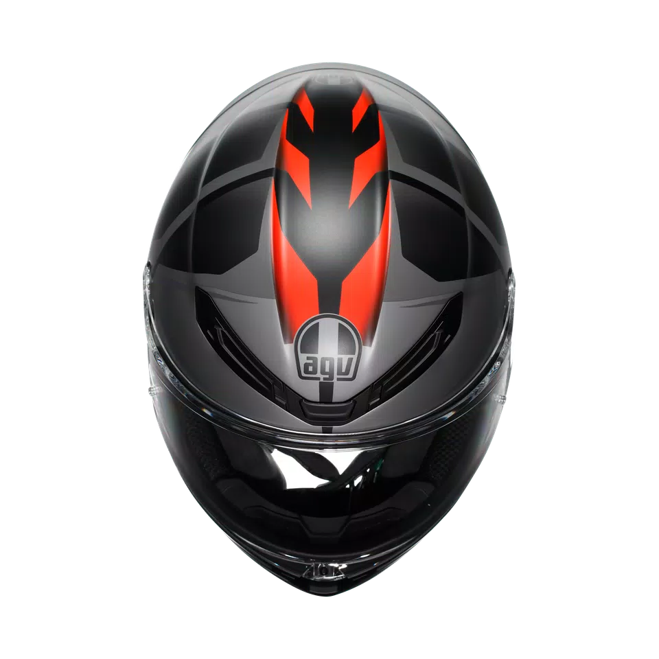 K6 S KARVE MATT BLACK/GREY/RED - MOTORBIKE FULL FACE HELMET DOT (E2206) -  - 7