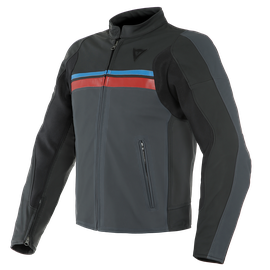 HF 3 PERF. LEATHER JACKET BLACK/EBONY/RED/BLUE