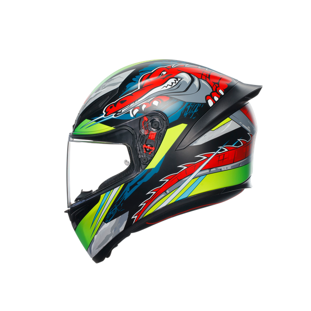 k1-s-dundee-matt-lime-red-motorbike-full-face-helmet-e2206 image number 3